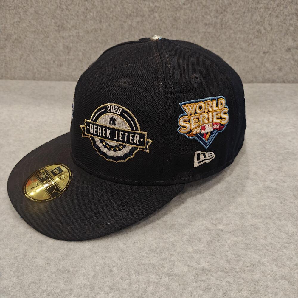New York Yankees Derek Jeter Hat Cap Fitted Mens 7 1/2 MLB World Series New Era